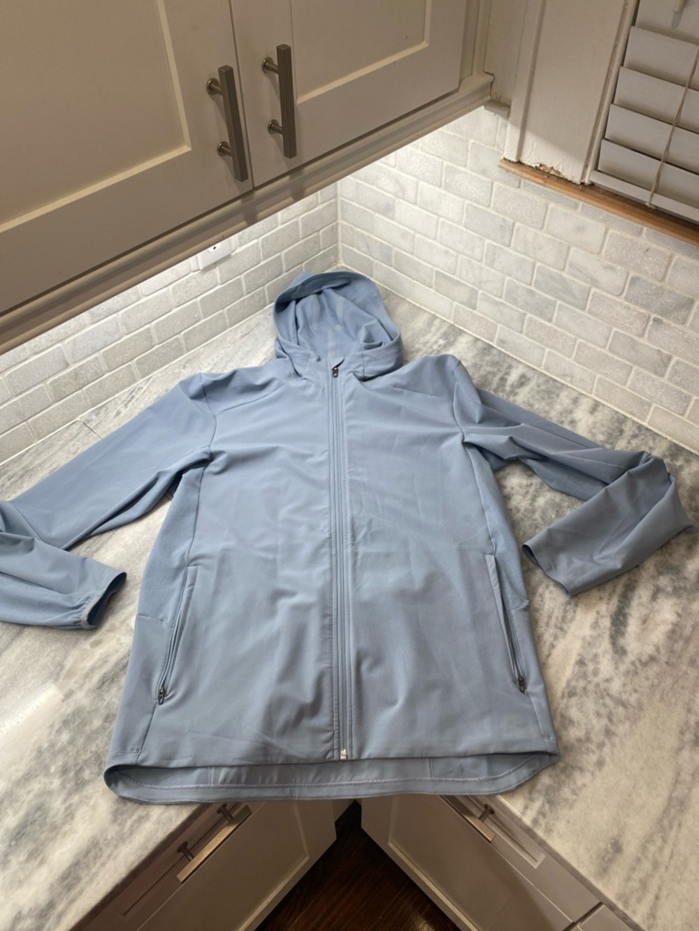 lululemon athletica Light Blue Hooded Jacket